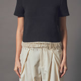 Premium Pearl Trim Knit Top