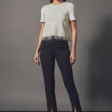 Premium Pearl Trim Knit Top