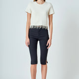 Premium Pearl Trim Knit Top