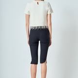 Premium Pearl Trim Knit Top