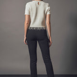 Premium Pearl Trim Knit Top