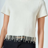 Premium Pearl Trim Knit Top