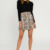 Snake Skin Pleats Mini Skirt