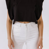 Drop Shoulder Cropped Top