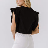 Drop Shoulder Cropped Top