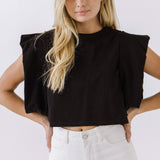 Drop Shoulder Cropped Top