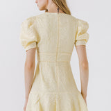 Texture V-neck Mini Dress