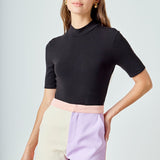 Color Block High-Waisted Shorts