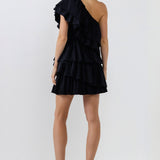 One-Shoulder Ruffled Mini Dress