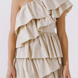 One-Shoulder Ruffled Mini Dress
