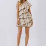 One-Shoulder Ruffled Mini Dress