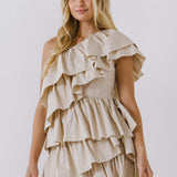 One-Shoulder Ruffled Mini Dress
