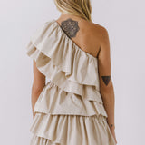 One-Shoulder Ruffled Mini Dress
