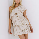 One-Shoulder Ruffled Mini Dress