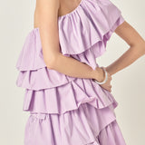 One-Shoulder Ruffled Mini Dress