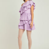 One-Shoulder Ruffled Mini Dress - Final Sale