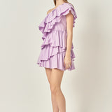 One-Shoulder Ruffled Mini Dress