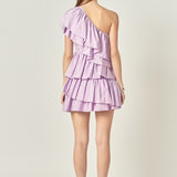 One-Shoulder Ruffled Mini Dress