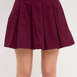 Pleated Waist Mini Skirt