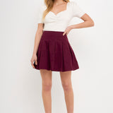 Pleated Waist Mini Skirt