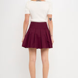 Pleated Waist Mini Skirt