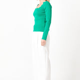 Scallop Detail Long Sleeve Sweater