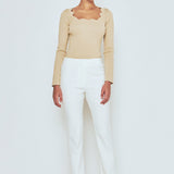 Scallop Detail Long Sleeve Sweater