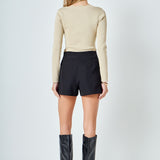 Scallop Detail Long Sleeve Sweater