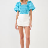Smocked Puff Sleeve Top