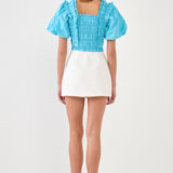 Smocked Puff Sleeve Top