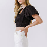 Smocked Puff Sleeve Top