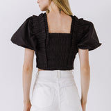 Smocked Puff Sleeve Top