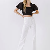 Smocked Puff Sleeve Top