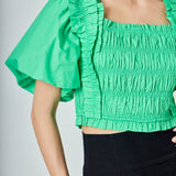 Smocked Puff Sleeve Top