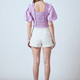 Smocked Puff Sleeve Top