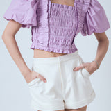 Smocked Puff Sleeve Top