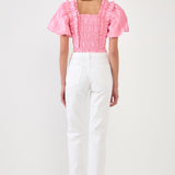 Smocked Puff Sleeve Top