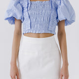 Smocked Puff Sleeve Top