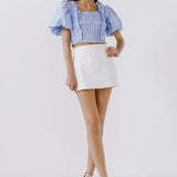 Smocked Puff Sleeve Top
