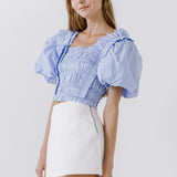 Smocked Puff Sleeve Top