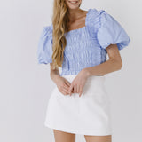 Smocked Puff Sleeve Top