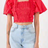 Smocked Puff Sleeve Top