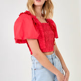 Smocked Puff Sleeve Top