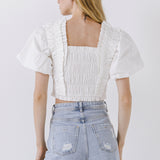 Smocked Puff Sleeve Top