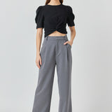 Twist Detail Cropped Knit Top