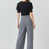 Twist Detail Cropped Knit Top