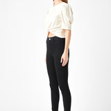 Twist Detail Cropped Knit Top