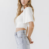 Square Neckline Short Sleeve Top