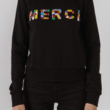 Merci Lettering Beads Sweatshirt