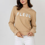 Beads Lettering Patch Sweatshirt